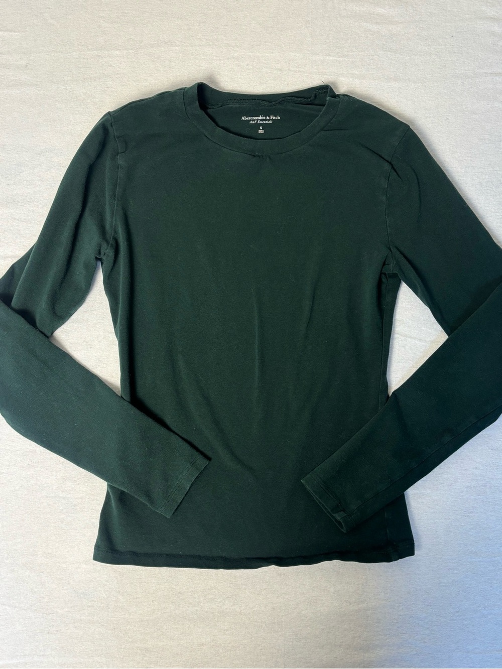 Abercrombie & Fitch Women's Forest Green Long Sleeve Crewneck